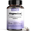 Magnesium Complex, Magnesium Glycinate, 500mg Elemental Magnesium Supplement with Citrate, Orotate, Taurate & Aspartate, Supports Muscle Relaxation, Heart Health, Sleep & Energy | Vegan, 120 Capsule