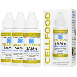 Cellfood SAM-e Liquid Formula+ - 1 fl oz, Pack of 3 - Mood & Emotional Well-Being, Joint Support, Liver Health - Easier Absorption & Better Bioavailability - Gluten Free, Non-GMO - 90-Day Supply