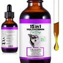 15 in 1 Honden Multivitamine Drops voor honden - Hond Vitaminen en Supplementen Natuurlijke Honden Multivitaminen en Mineralen - Glucosamine, MSM voor huid en jas, hart gezondheid, botten, gezamenlijke, immuunsysteem ondersteuning
