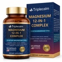 Magnesium Complex 12 in 1 for Women & Men, 1000mg High Absorption Magnesium Supplement with Glycinate, Citrate, Malate & Taurate, Supports Sleep, Muscle, Nerve & Relaxation, Vegan, 120 Capsules