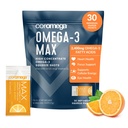 Coromega MAX 2400mg Omega-3 Visolie + Vitamine D Squeeze Packets, Wild-Caught, No Fishy Taste - 3X Betere Absorptie dan Softgels, Ondersteunt Hersenen & Hart Gezondheid (30 Servingen, Citrus Burst)
