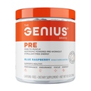 La marque Genius Genius Pre - Poudre de pré-entraînement propre pour l'énergie, le focus et le soutien de la condition physique - Pas d'arôme artificiel, de conservateurs ou de mélanges propriétaires - Non-OGM - 20 portions - Blue Raspberry