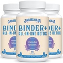 All-In-One Detox Binder Supplement 1500 MG - Hoge biologische beschikbaarheid, lever Gut Detox Reiniging met geactiveerde Charcoal, Zeoliet & Bentonite klei voor toxinen, lever, spijsvertering, 270 Vegan Capsules