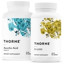 THORNE - Ensemble de soutien immunitaire et bien-être - Acide asorbique et vitamine D-5000 - Fonction antioxydante et immunitaire - 60 portions