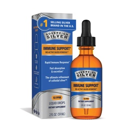 Sovereign Silver Immune Support - Collective Silver, Bio-Active Silver Hydrosol, 10 ppm, Liquid Dropper, 2 Fl Oz, (59 ml)