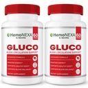 (2 Pack) Hemonexa Gluco, Natural Gluco & Balance Support Supplement | Hemo Nexa Premium Formula for Healthy Circulation, Energy & Stable Levels | Easy-to-Take Pills, Non-Habit Forming (120 Capsules)