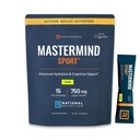 Mastermind Sport™ Electrolyte + Nootropic Stick Packs, 750 mg Cognizin® Citicoline, L-Tyrosine, L-Theanine, Taurine, Sodium Potassium Magnesium, Stim-Free, Sugar-Free, Lemon – 15 Servings