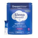 Dream Water Sleep Aid Powder; Melatonin 5mg, GABA, 5-HTP; Natural Flavors; Helps You to Fall Asleep, Fast, and Wake Refreshed; Snoozeberry, 30-Count.