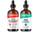 Vimergy All Day Resilience Kit – Liquid Organic Total Immune Blend/Liquid B12 - Stimule les cellules sanguines blanches, soutient les cellules sanguines rouges saines – USDA Organic, Vegan, Paleo, Sans gluten, Casher