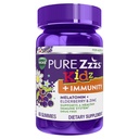 VICKS Pure Zzzs Kidz + Immunity, Kids Melatonin Gummy, Sleep Aid, Low Dose Melatonin for Kids, Zinc for Immune Support, Melatonin 1 mg, Melatonin Gummies Kids, Berry Flavor, 60 Sleep Gummies