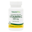 NaturesPlus Vitamin C 500 mg with Rose Hips - 90 Sustained Release Tablets - Supports Immune Health, Energy & Antioxidant Protection - Gluten Free, Vegetarian - 90 Servings