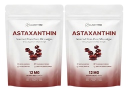 Astaxanthin 12mg Antioxidants Supplement – Natural Microalgae Source – Lipid-Based Softgel for Enhanced Absorption – Cognitive, Vision & Joint Support – 30 Softgels (Pack of 2)