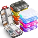Meekoo 8 stuks Travel Pill Organizer Pocket Portable Pill Case Daily Container Small Container Medicine Reizen met 10 afdelingen voor Purse Fish Oil Medicine(Multicolor)