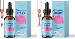 JoySpring Genius Drops for Kids | Clinically Proven Focus Supplement | Liquid Herbal Focus Supplement with Ginkgo Biloba for Kids (1 fl oz) 30 Servings (Pack of 2)