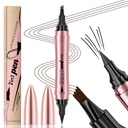 Q710 2in1pen,4-Tip Brow pen&Eyeliner,Dubbel-end ontwerp,wilde wenkbrauw make-up,microblad wenkbrauw pen, waterdicht,Zacht nib,Met een gladde beroerte(2#Donkerbruin)