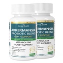 GLP-1 Supplement 100 Billion Akkermansia Probiotic & Prebiotic for Gut Health & Digestion, Metabolism & Energy Support with Vitamin B2 & D, Green Tea and Chromium - Non-GMO | 180 Capsules