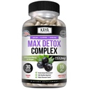 Kaya Naturals Max Detox Herbal Supplement - Natural Ingredients 1532 mg - Psyllium Powder, Acai Berry Extract, Ginger Root 30 Count