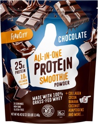 FlavCity Grass Fed Wei Chocolade Proteïne Poeder - 25g Proteïne & 10g Collageen - Gemaakt met Biologische Cacao, Bananen & Kokosmelk - Glutenvrij & Geen Toegevoegde Suikers (20 Servers)