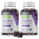 VITEEY Sambucus Vlierbessen Gummies voor volwassenen & tieners + Zink & vitamine C - Suikervrij - Immuunondersteuning & Booster Herbal Supplement - Veganistisch, glutenvrij, gelatinevrij, GGO-vrij, Kauwbaar Berry Flavored