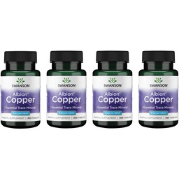 Swanson Copper Antioxidant Immuun System Red Blood Cell Support Mineral Supplement (Copperchelaat) 2 mg 300 Tabs (4 Pack)