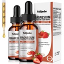 Glycinat de magnésium gouttes liquides, 1000 mg de supplément de magnésium liquide avec bromelain, vitamine B6 C D, complexe de magnésium à haute absorption pour la nuit, le muscle et le soutien énergétique, 2 Fl Oz (paquet de 2)