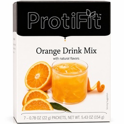 ProtiFit - High Protein Fruit Flavored Powder Drink Mix, 15g Protein, Low Calorie, Sugar Free, Ideal Protein Compatible, 7 Servings Per Box (Orange)