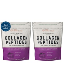 Live Conscious Collageen Peptides Powder - Hair, Skin, Nail, and Joint Support - Type I & III Collageen - Naturallyzed Protein - 16oz (2-pack)