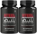 (2 Pack) Steel Power - Steel Power Pills All Natural Maximum Strength, Daily SteelPower Capsules Premium Advanced Support Formula for Overall Health & General Wellness, 120 Capsules for 2 Months