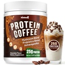 Protein Coffee Powder, Cold Brew Mocha Iced Coffee with 25g Protein, Collagen & Plant Protein, Mushroom, Keto Friendly with MCT Oil, Probiotics for Energy, Focus & Digestion- 0 Sugar, 15 Servings