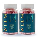 WEEM Hair Skin and Nails Gummies - Ondersteunt gezond haar - Vegan biotin Vitaminen voor vrouwen & mannen Ondersteunt snellere haargroei, sterkere nagels, gezonde huid, extra sterkte (2)