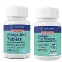 WELMATE Sleep & Stomach Relief Bundle | Doxylamine 25mg + Famotidine 20mg | Nighttime Aid & Acid Reducer | 200 + 300 Tablets