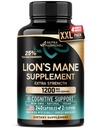 Lions Mane Supplement Capsules - for women & Men - Organic Lions Mane - Fruiting Bodies Extract - 1200 mg, 25% Polysaccharides - Memory & Focus Support - As Lions Powder - 240 Capsules, 4 Month Supply