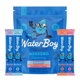 Waterboy - Weekend Recovery, Variety Pack, Sugar Free Electrolytes Powder Drink Mix - 12ct Hydration Packets
