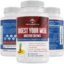 TRUTHENTICS Digestive Enzymes Plus Probiotics & Prebiotics with Bromelain, Lactase, Galactosidase, Acidophilus - Vegan Digestion Aid, Constipation Bloating & Gas Relief for Men & Women - 60 Capsules