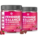 (2 Pack) Sugar Free Premium Feminine Balance Gummies for Women - Vaginal Health, Antioxidant, Digestive Health, PH Balance Support, Vaginal Probiotics for Women Gummies, Max Absorption