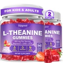 180 Count | L-Theanine Gummies for Kids & Adults - L Theanine Supplements with Ashwagandha, GABA & 5HTP - Support Natural Relaxation, Calm, Deep Zzz & Stress Relief, Strawberry Flavor