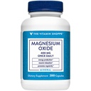 De vitamine Shoppe Magnesium Oxide 400 mg Essentiële dagelijkse minerale formule ter ondersteuning van energieproductie, spierontspanning, botgezondheid en het bevorderen van spijsverteringsregulariteit (200 capsules)