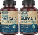 DEVA Vegan DHA-EPA Nutritional Supplement, Non-Fish Afgeleid uit Algen, 300 mg Potentie, 90 Vegetarische Softgels - Pack of 2