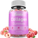 Collagen Gummies with Biotin, Vitamin C & Zinc – 1000mg Hydrolyzed Collagen Peptides for Skin, Hair & Nails Nutrition, Daily Beauty Nutrition, Peach Flavor, 60 Gummies
