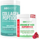 GOBIOTIX Super Greens & Collagen Bundle - vitaliteit Boost met Organische Spirulina & Hair-Skin-Nails ondersteuning - 30 porties elk