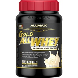 ALLMAX Gold ALLWHEY Whey Protein Powder, French Vanilla, 2 lb, 24g Protein Per Scoop, High Protein for Muscle Recovery, Lean Muscle Growth & Post Workout Nutrition, Gluten Free, 30 Servings