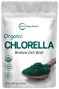 Micro-ingrédients Poudre de Chlorella biologique, 10 once, Mur de cellules cassées, Riche en protéines et vitamines véganes, Raw, supplément de Chlorella premium en vrac, Amis végétaliens, Non-irradiation