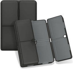 FYY Daily Pill Organizer, 7 Compartments Portable Pill Case Travel Pill Organizer,[Folding Design] Pill Box voor portemonnee Pocket om vitamines te houden, Cod Lever Olie, Complementen en Medication-Clear zwart