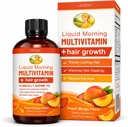 Liquid Multivitamin,Hair Growth,15.22 fl oz / 450ml,Support Healthy Skin,Promote Thicker,Fuller Hair,Reduce Wrinkles & Fine Lines (Peach Mango)