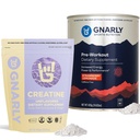 Gnarly Nutrition Creatine Powder, Unflavored (16.05oz) and Gnarly Preworkout Strawberry Lemonade Caffeine Free (14.82oz)