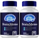 Brain Memo Capsules, Official BrainMemo Supplement for Brain Health & Memory Support - Maximum Strength, Advanced Formula Nootropic Pills, All Natural Brain Memo Support Reviews (2 Pack)