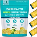 Electrolytes Powder Packets, Sugar Free Hydration Packets, Liquid Daily IV Electrolyte Drink Mix, Instantly Hydrating & Party Recovery with 6 Electrolytes & 5 Vitamins, 16 Servings