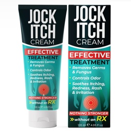 Jock Itch Cream | Extra Strength Antifungal Treatment for Groin & Inner Thighs | Relief for Itchy Skin, Jock Itch, Ringworm, Athlete’s Foot & Nail Fungus | Controls Odor & Removes Fungus | 120ml