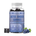 13-in-1 Detox Binder Gummies 1500mg | Activated Charcoal+Zeolite+Milk Thistle | Liver & Gut Detox Support | Non-GMO, Vegan, Gluten-Free, Grape Flavor, 60