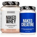 NAKED Strawberry Whey Protein Powder (24 Servings) Pure Micronized Creatine Monohydrate 500g (100 Servings) – Grass-Fed; Bulk; Non-GMO; Gluten Free; Soy Free